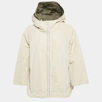 Pre Owned Brunello Cucinelli Beige Monili Synthetic Taffeta Swing Jacket M