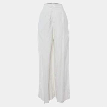 Brunello Cucinelli White Cotton Wide Leg Pants M