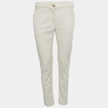 Pre Owned Brunello Cucinelli Beige Denim Regular Fit Jeans S Waist 32" 