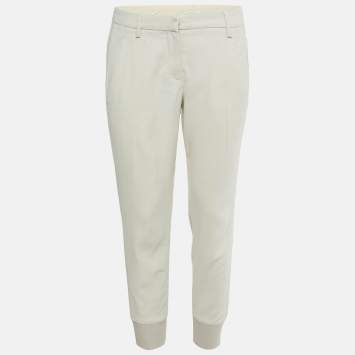 Pre Owned Brunello Cucinelli Beige Wool Blend Jogger Pants S