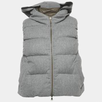 Pre Owned جاكيت صديري برونيللو كوتشينيللي رمادي خليط صوف مقاس صغير