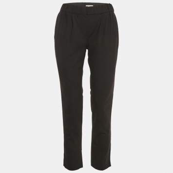 مملوكة مسبقًا بنطلون برونيلو كوتشينيللي أسود تفاصيل مونيلي مقاس صغير (سمول)