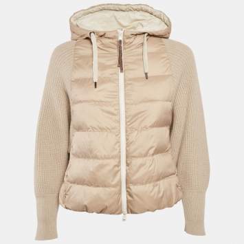 مملوكة مسبقًا Brunello Cucinelli Beige Synthetic Puffer Down Jacket XS