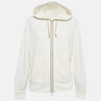 مملوكة مسبقًا جاكيت ببل hoodie برونيلو كوتشينيلي كريمي جيرسي مونولي مقاس صغير (سمول)