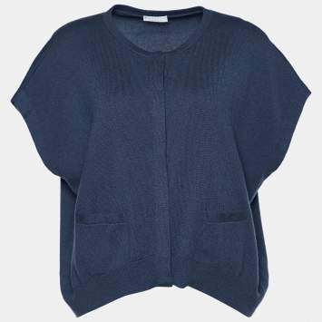 Pre Owned Brunello Cucinelli Dark Grey Cashmere Button Front Cardigan XL