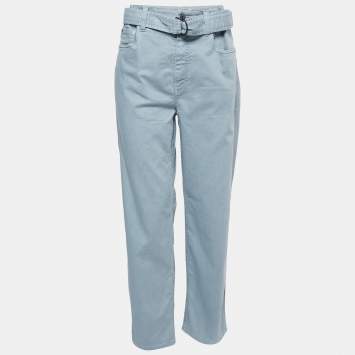 Pre Owned Brunello Cucinelli Blue Denim Paper Bag Jeans S Waist 30"