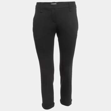 Pre Owned Brunello Cucinelli Black Wool Cropped Trousers S