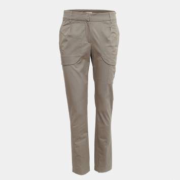 Pre Owned Brunello Cucinelli Beige Cotton Trousers S