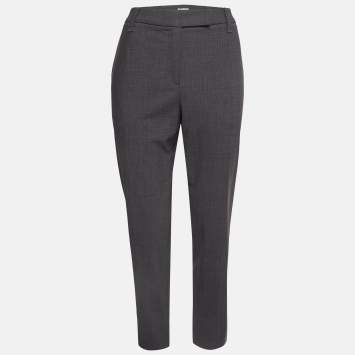 Pre Owned Brunello Cucinelli Grey Wool Blend Capri Pants L