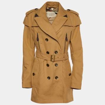 Pre Owned Burberry Brit Beige Cotton Long Trench Coat M
