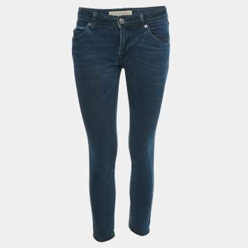 Pre Owned Burberry Brit Blue Denim Skin Fit Jeans M Waist 28"