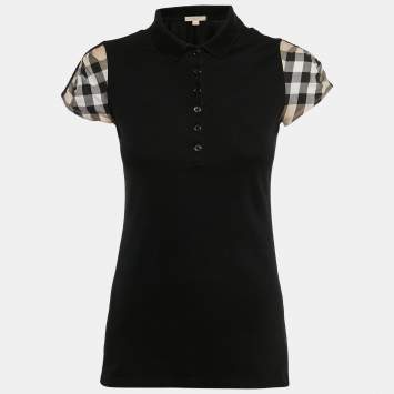 Pre Owned Burberry Brit Black Cotton Pique Polo T-Shirt S