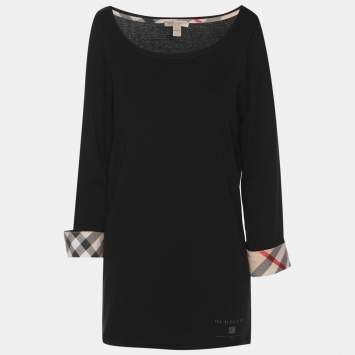 Pre Owned Burberry Brit Black Jersey Long Sleeve Top XL