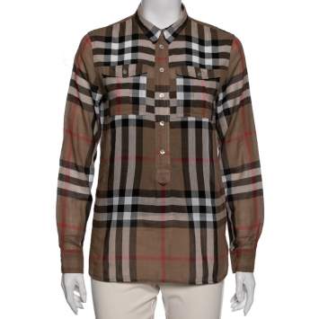 Pre Owned Burberry Brit Nova Check Cotton Shirt S