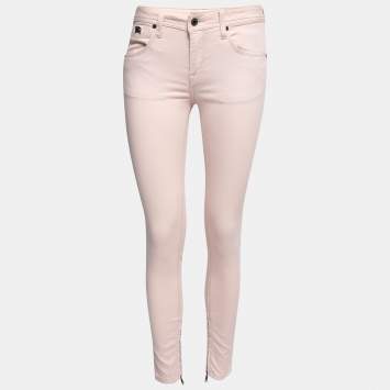 Pre Owned Burberry Brit Pink Cotton Bayswatcher Slim Fit Pants M Waist 28"