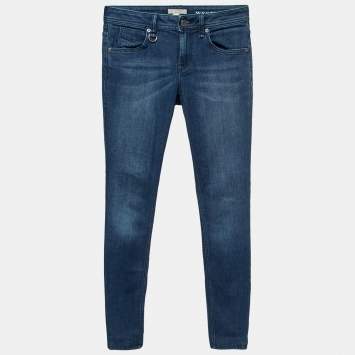 Pre Owned Burberry Brit Blue Denim Westbourne Skinny Ankle Jeans S Waist 28"