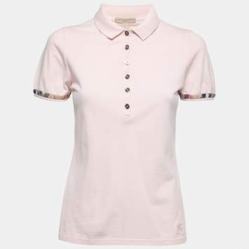 Pre Owned Burberry Brit Light Pink Cotton Knit Polo T-Shirt S