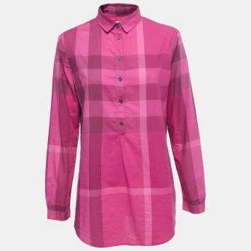 Pre Owned Burberry Brit Pink Nova Check Patterned Shirt M