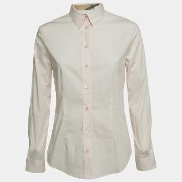 Pre Owned Burberry Brit Light Pink Cotton Button Front Shirt S