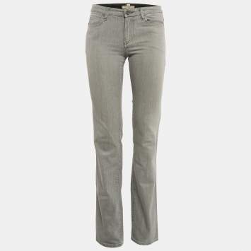 Pre Owned Burberry London Grey Denim Straight Leg Jeans S Waist 28"