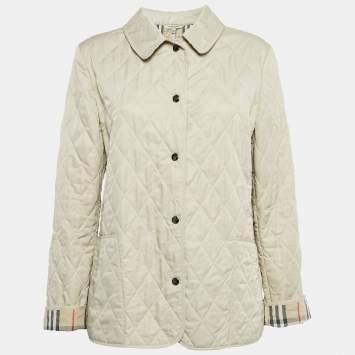 Pre Owned Burberry London Beige Synthetic Quilted Jacket M