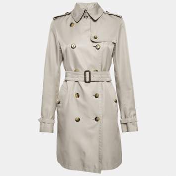 Pre Owned Burberry London Light Beige Gabardine Double Breasted Trench Coat S
