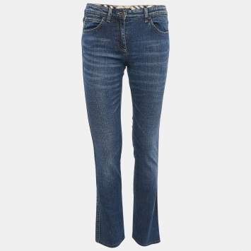 مملوكة مسبقًا Burberry London Blue Denim Flared Jeans S Waist 27"