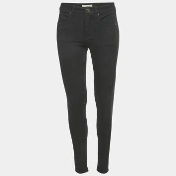 Pre Owned Burberry London Black Denim Panel Detail Skin Fit Smirdan Jeans M Waist 29"