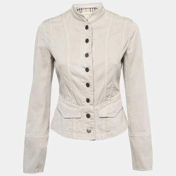 Pre Owned Burberry London Beige Cotton Military Style Jacket S