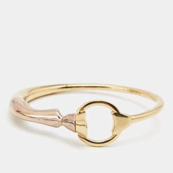 Pre Owned Burberry Beechwood Gold Tone Bangle Bracelet M