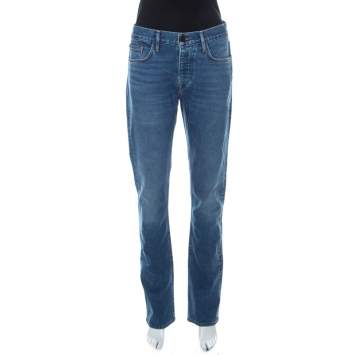 Pre Owned Burberry Blue Medium Wash Denim Straight Fit Jeans M