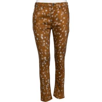 مملوكة مسبقًا Burberry Brown Honey Printed Denim Jeans S
