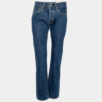 Pre Owned Burberry Navy Blue Denim Straight Fit Jeans S