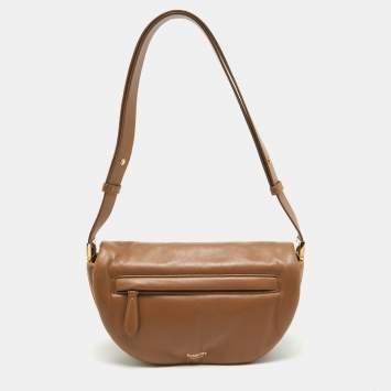 Pre Owned Burberry Brown Leather Small Olympia Shoulder Bag
