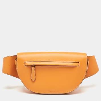 Pre Owned Burberry Orange Leather Small Olympia Bumbag