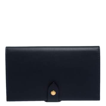 Pre Owned Burberry Dark Indigo Leather Harlow Continental Wallet