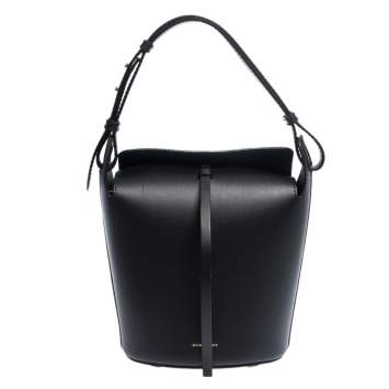 Pre Owned Burberry Black Leather Small Bucket Bag