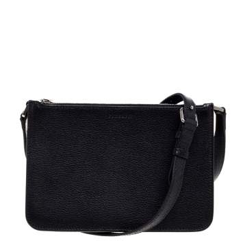 Pre Owned Burberry Black Leather Penhurst Crossbody Bag