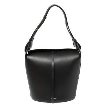 Pre Owned Burberry Black Leather Large Bucket Bag