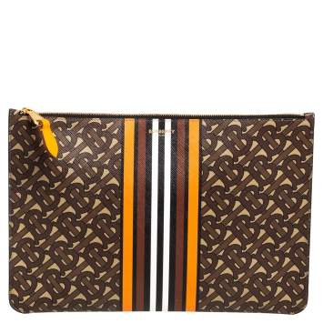 Pre Owned Burberry Multicolor TB-Print Coated Canvas Pouch