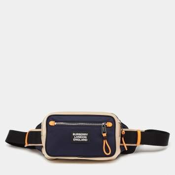 Pre Owned Burberry Multicolor Nylon Logo Patch Bum Bag