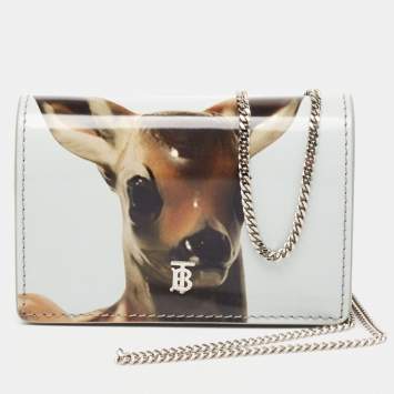 Pre Owned Burberry Multicolor Patent Leather Jessie Bambi Wallet on Chain
