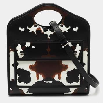 Pre Owned Burberry Multicolor Print Leather Mini Pocket Bag