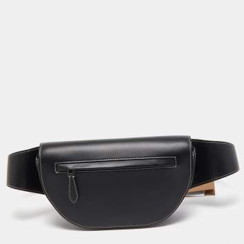 Pre Owned Burberry Black Leather Small Olympia Belt Bag
