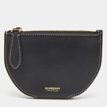 Pre Owned Burberry Black Leather Olympia Fold Wallet