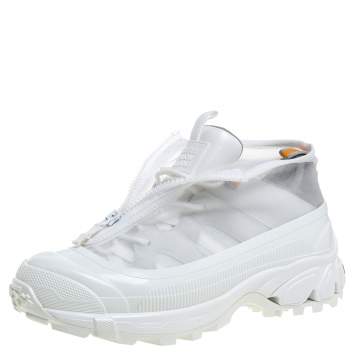 Pre Owned Burberry White Mesh And Leather Arthur Low Top Sneakers Size 40