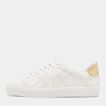 Pre Owned Burberry White Leather Lace Up Sneakers Size 41