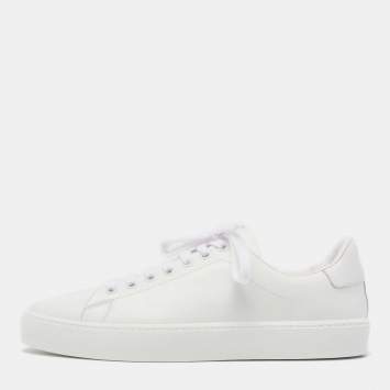 Pre Owned Burberry White Leather Westford Low Top Sneakers Size 39.5 