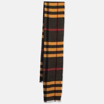 Pre Owned Burberry Multicolor Gaint Check Wool Muffler 