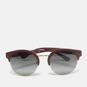 Pre Owned Burberry Grey Gradient B 4241 Clubmaster Sunglasses